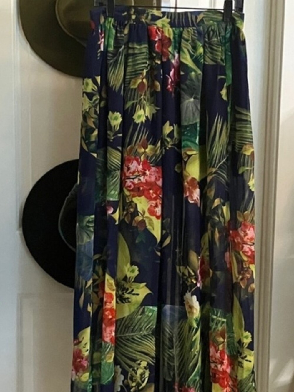 Tropical Floral Maxi Skirt - Navy Floral